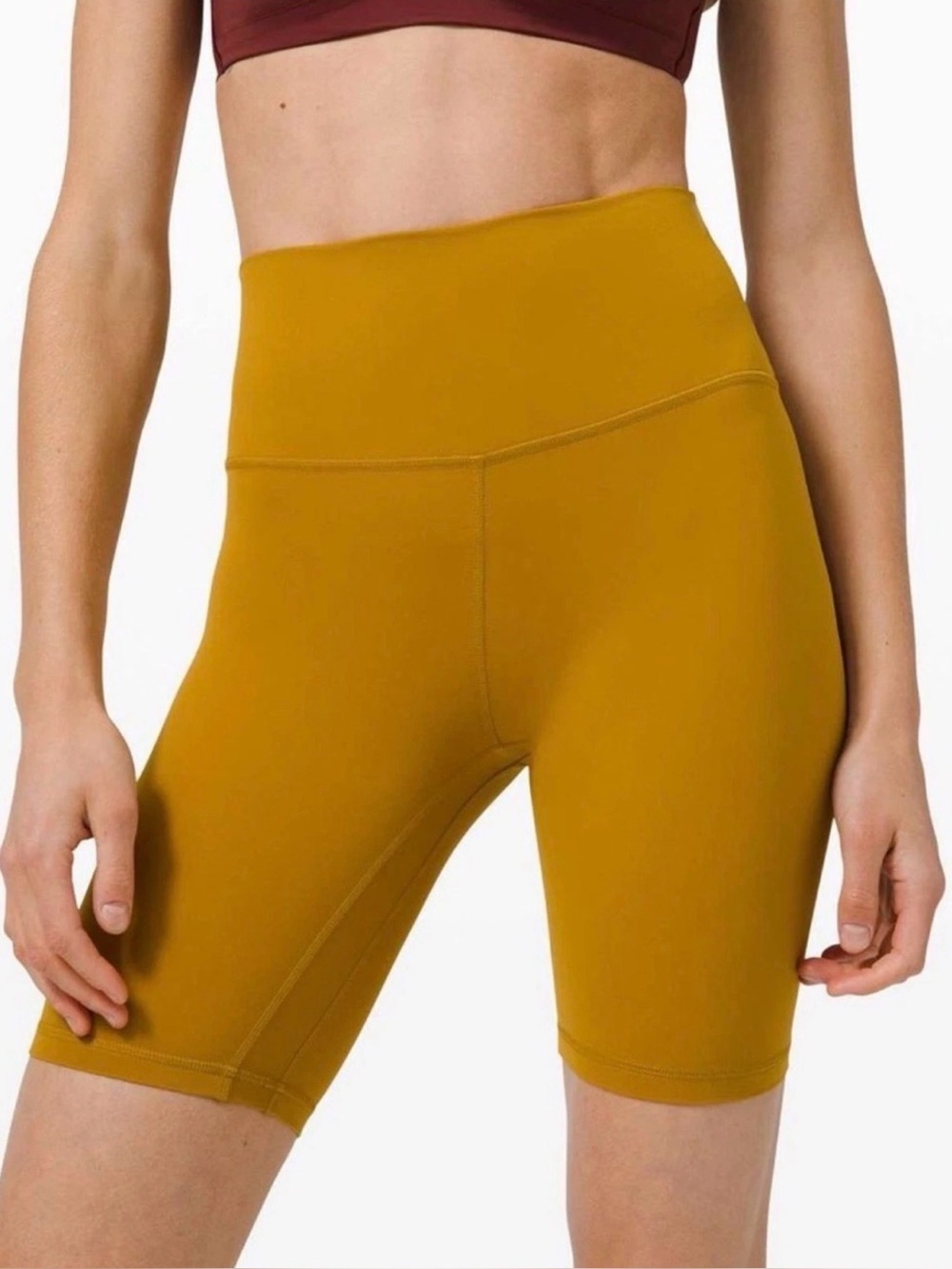 Lululemon Athletica Align Biker Shorts Women’s Size 10 Gold High Waist Running